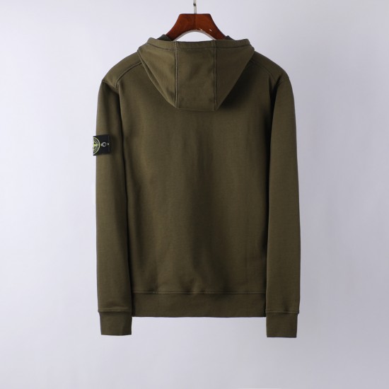 Stone Island Sleeve Zipper Classic Hooded Green