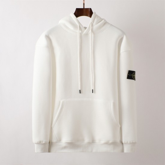 Stone Island Garment Dyed Popover Hoody White