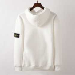 Stone Island Garment Dyed Popover Hoody White