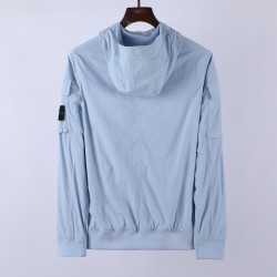 Stone Island Crinkle Reps Hooded Jacket Sky Blue