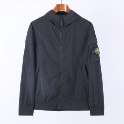 Stone Island Crinkle Reps Hooded Jacket Black