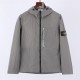 Stone Island Crinkle Reps Hooded Jacket Grey