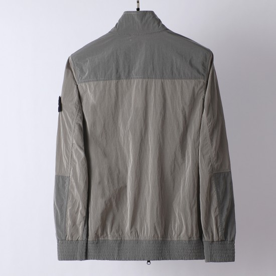 Stone Island Crinkle Reps Bomber Midweight Jacket Grey