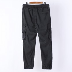 Stone Island Cotton Canvas Cargo Pants Black