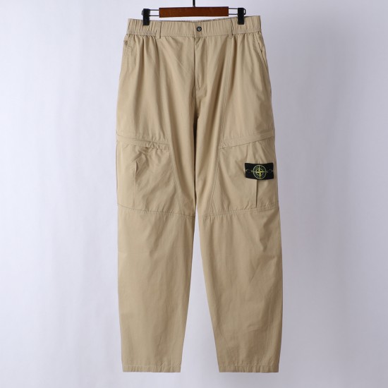 Stone Island Parachute Cotton Cargo Pants Khaki