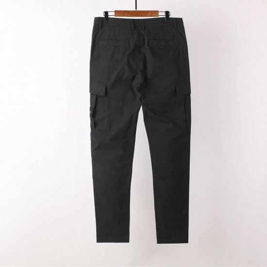 Stone Island Men's Tapered Badge Cargo Pants Black