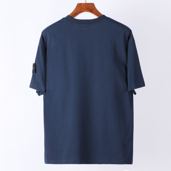 Stone Island Short Sleeved Logo T Shirt Navy