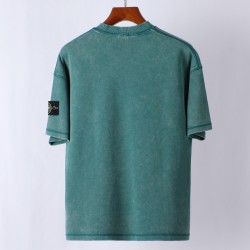 Stone Island Short Sleeved Logo Washed T Shirt Turchese 