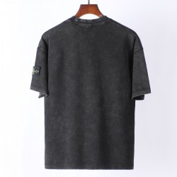 Stone Island Short Sleeved Logo Washed T Shirt Black