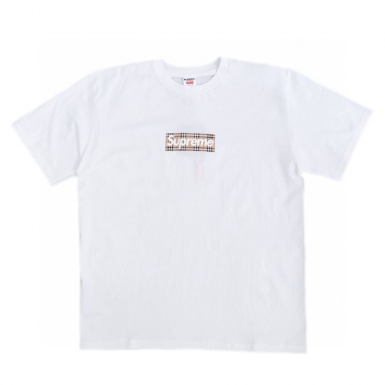 Supreme Burberry Box Logo Tee White