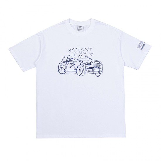 Vetements White Scribbled Car T-Shirt