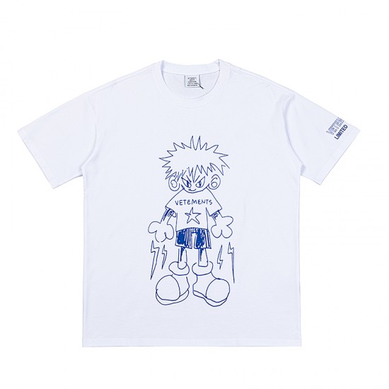 Vetements Blue Scribbled Teen T-shirt