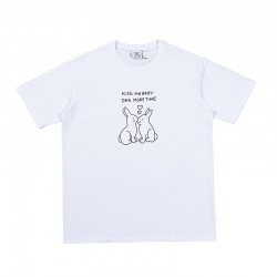 Vetements White Kissing Bunnies Printed Cotton-jersey T-shirt