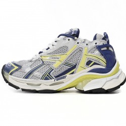 Balenciaga Runner Sneaker Metallic Silver Royal Blue Lime Green