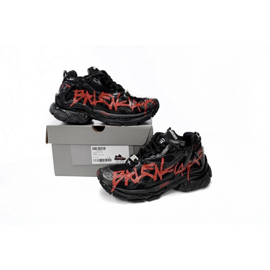 Balenciaga Runner Sneaker Graffiti Black Red