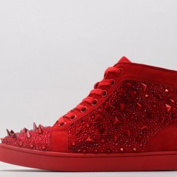 Christian Louboutin Sneakeres Spike Red Studded