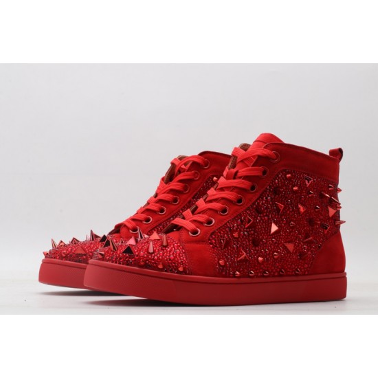 Christian Louboutin Sneakeres Spike Red Studded