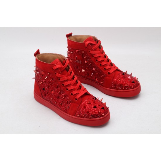 Christian Louboutin Sneakeres Spike Red Studded