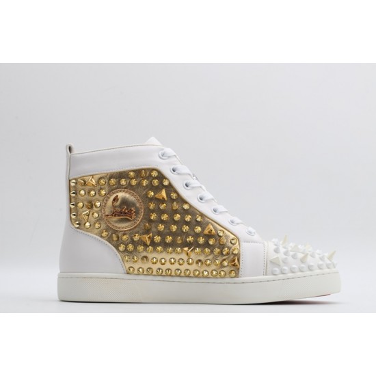 Christian Louboutin Sneakeres Spike Silver Gold