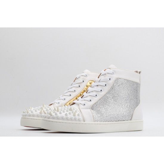 Christian Louboutin Sneakeres Spike Silver Gold