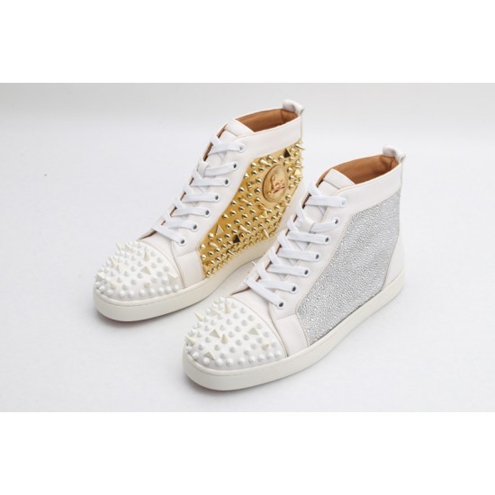 Christian Louboutin Sneakeres Spike Silver Gold