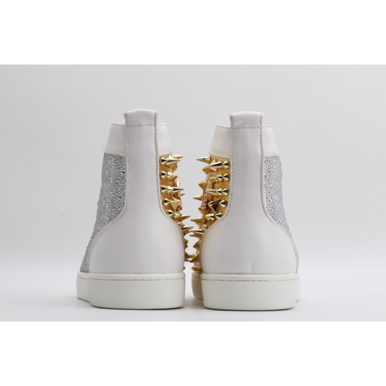 Christian Louboutin Sneakeres Spike Silver Gold