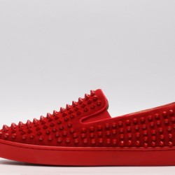 Christian Louboutin Spike Roller Boat Sneaker Red