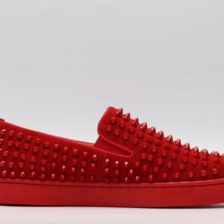 Christian Louboutin Spike Roller Boat Sneaker Red