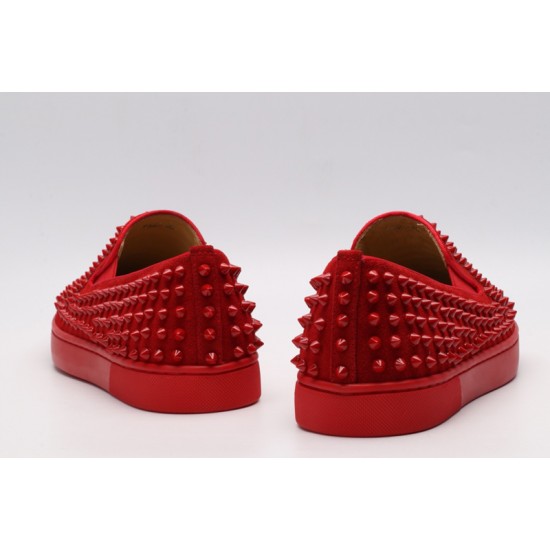 Christian Louboutin Spike Roller Boat Sneaker Red