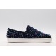 Christian Louboutin Spike Roller Boat Sneaker Black Purple Studded