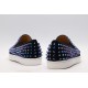 Christian Louboutin Spike Roller Boat Sneaker Black Purple Studded