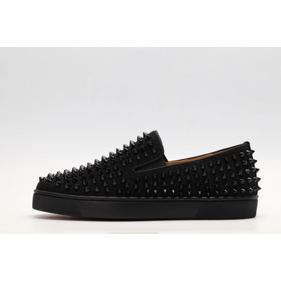 Christian Louboutin Spike Roller Boat Sneaker Black