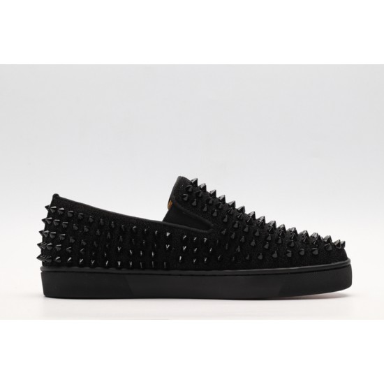 Christian Louboutin Spike Roller Boat Sneaker Black