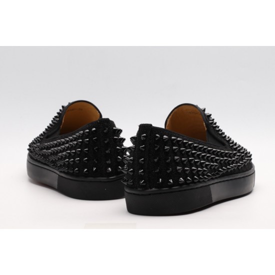 Christian Louboutin Spike Roller Boat Sneaker Black