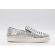 Christian Louboutin Spike Roller Boat Sneaker Silver