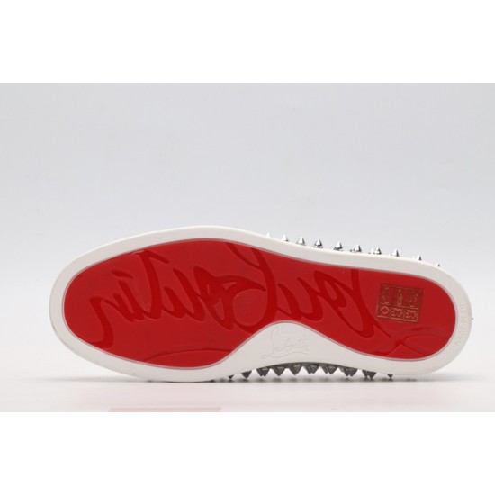 Christian Louboutin Spike Roller Boat Sneaker Silver