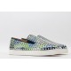 Christian Louboutin Spike Roller Boat Sneaker Green Blue Snakeskin