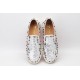 Christian Louboutin Spike Roller Boat Sneaker White Black Snakeskin