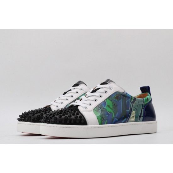 Christian Louboutin Spike Roller Boat Sneaker Multicolor