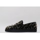 Christian Louboutin Spike Roller Boat Sneaker Black Silver Gold