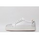 Christian Louboutin Spike Roller Boat Sneaker White Silver