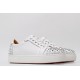 Christian Louboutin Spike Roller Boat Sneaker White Silver