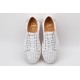 Christian Louboutin Spike Roller Boat Sneaker White Silver