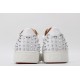 Christian Louboutin Spike Roller Boat Sneaker White Silver