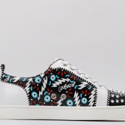 Christian Louboutin Spike Roller Boat Sneaker White Black UNC