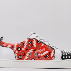 Christian Louboutin Spike Roller Boat Sneaker Red Multicolor