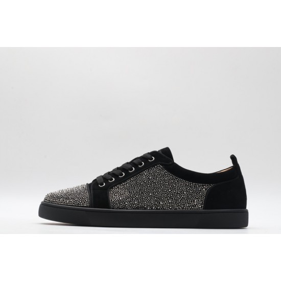 Christian Louboutin Spike Roller Boat Sneaker Black Studded