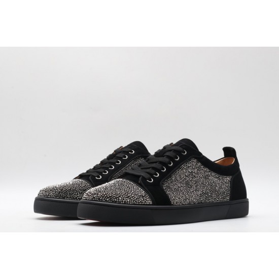 Christian Louboutin Spike Roller Boat Sneaker Black Studded