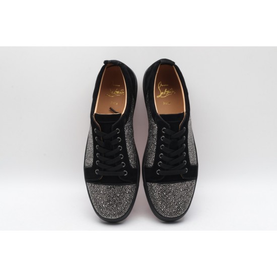 Christian Louboutin Spike Roller Boat Sneaker Black Studded