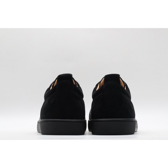 Christian Louboutin Spike Roller Boat Sneaker Black Studded